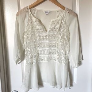 Sheer peplum top size small